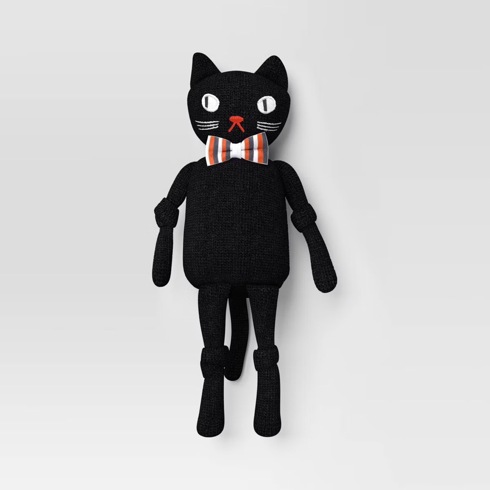 Knit nwt Cat Halloween Sitabout Character Figurine - Hyde and EEK Boutique Black